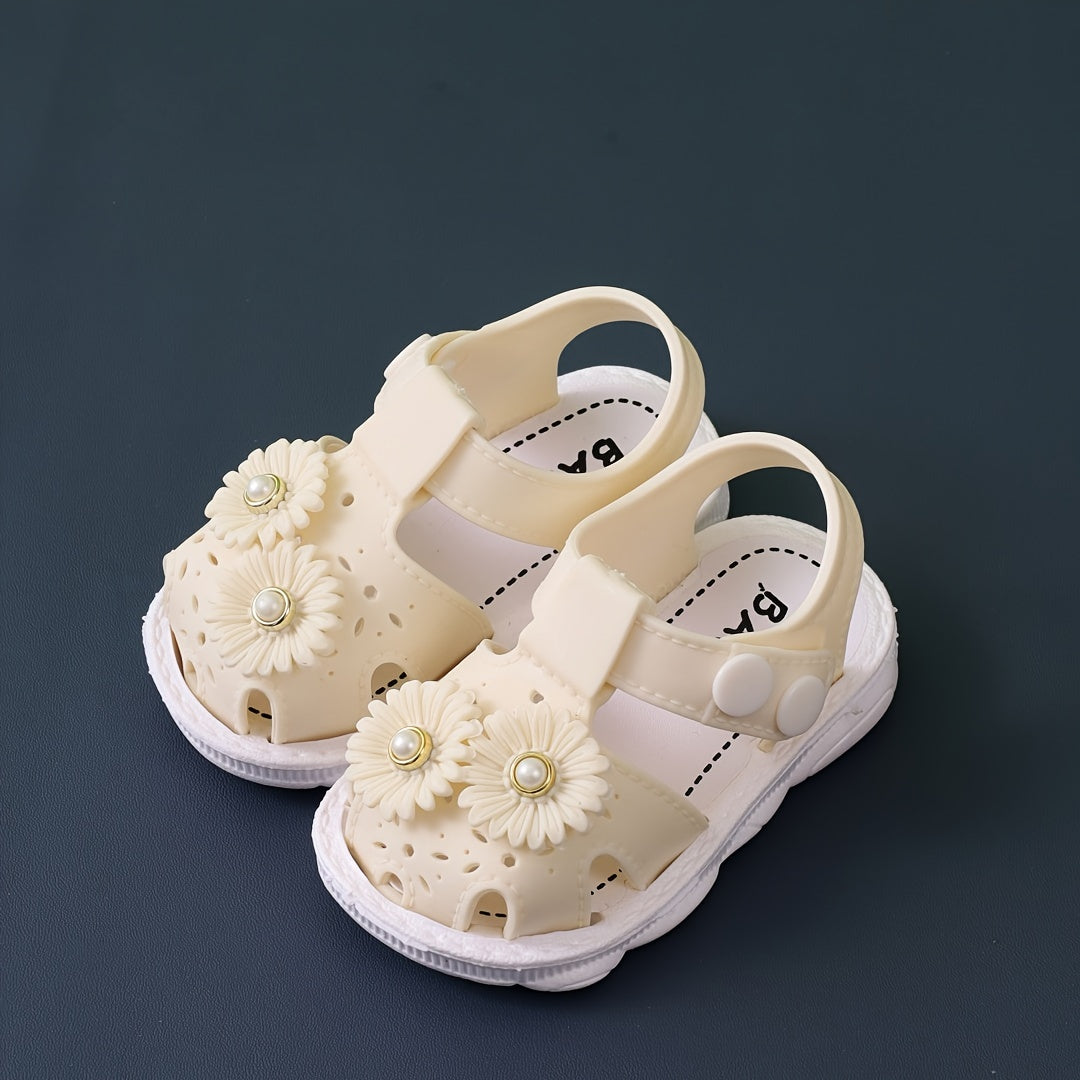 JIAGEYA Flower Decor Sandals Girls Lightweight Breathable Sandals