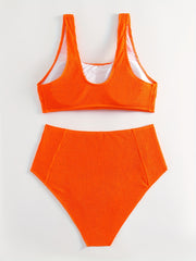 Ribbed Crop Tank Top & Panty Swimsuit Set
