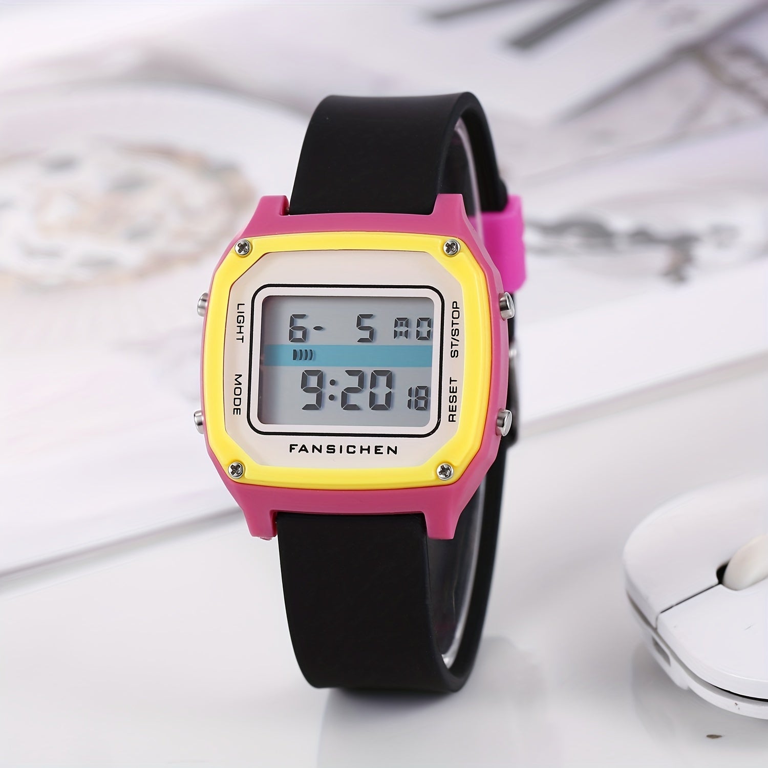 LED Display Electronic Watch with Silicone Strap - Time Date