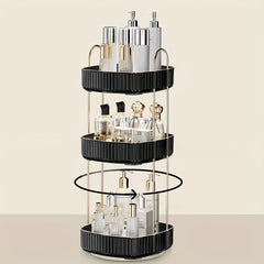 360 Rotating Plated Edge Organizer Cosmetics Storage Tray