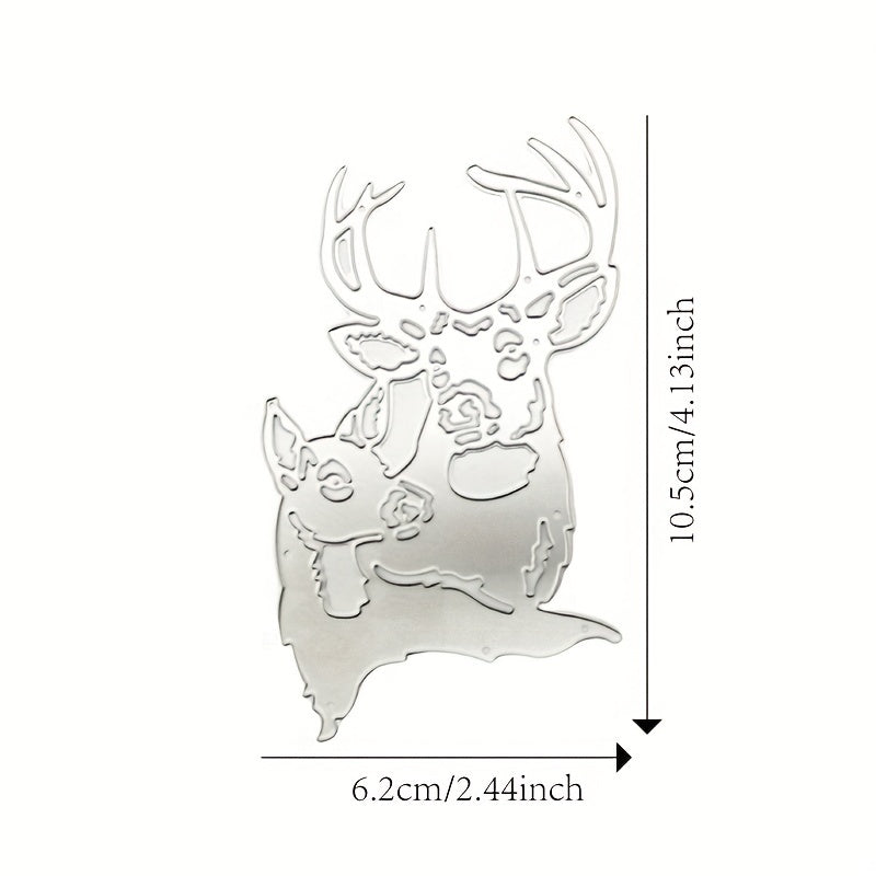 Christmas Deer Head Series Metal Cutting Die for DIY Scrapbook