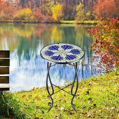 Metal Glass Small Round Table Living Room Side Table