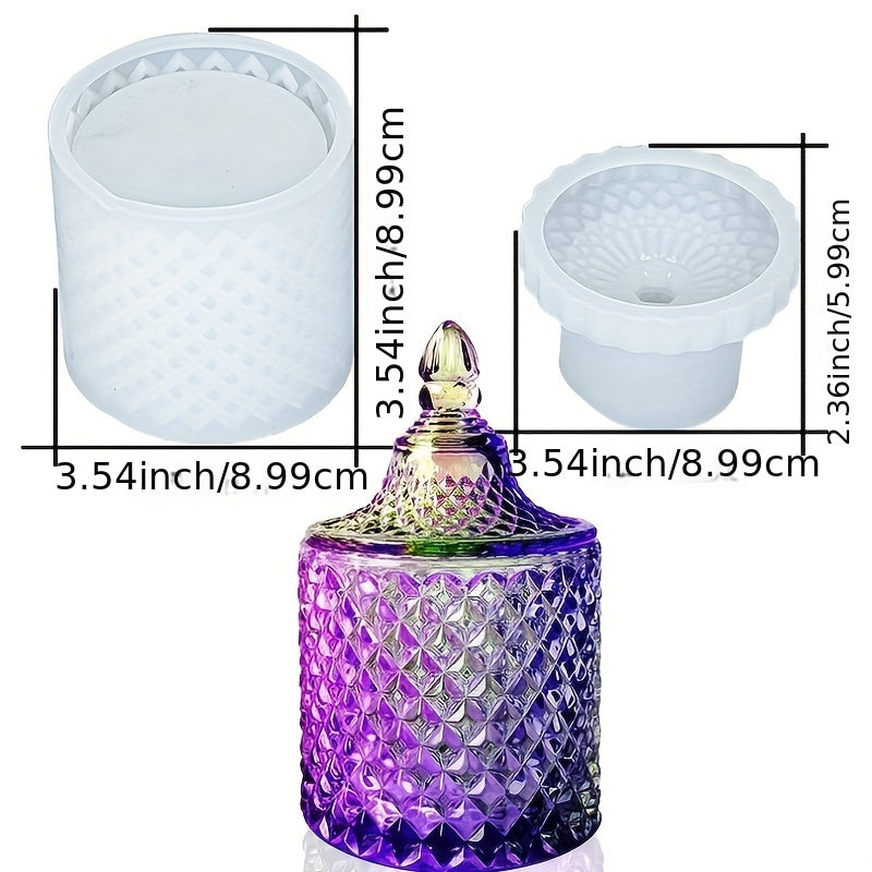Silicone Resin Mold with Lids for Storage Box Pen Holder Bottle Jar Epoxy Castin