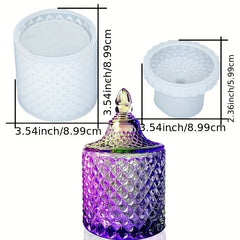 Silicone Resin Mold with Lids for Storage Box Pen Holder Bottle Jar Epoxy Castin