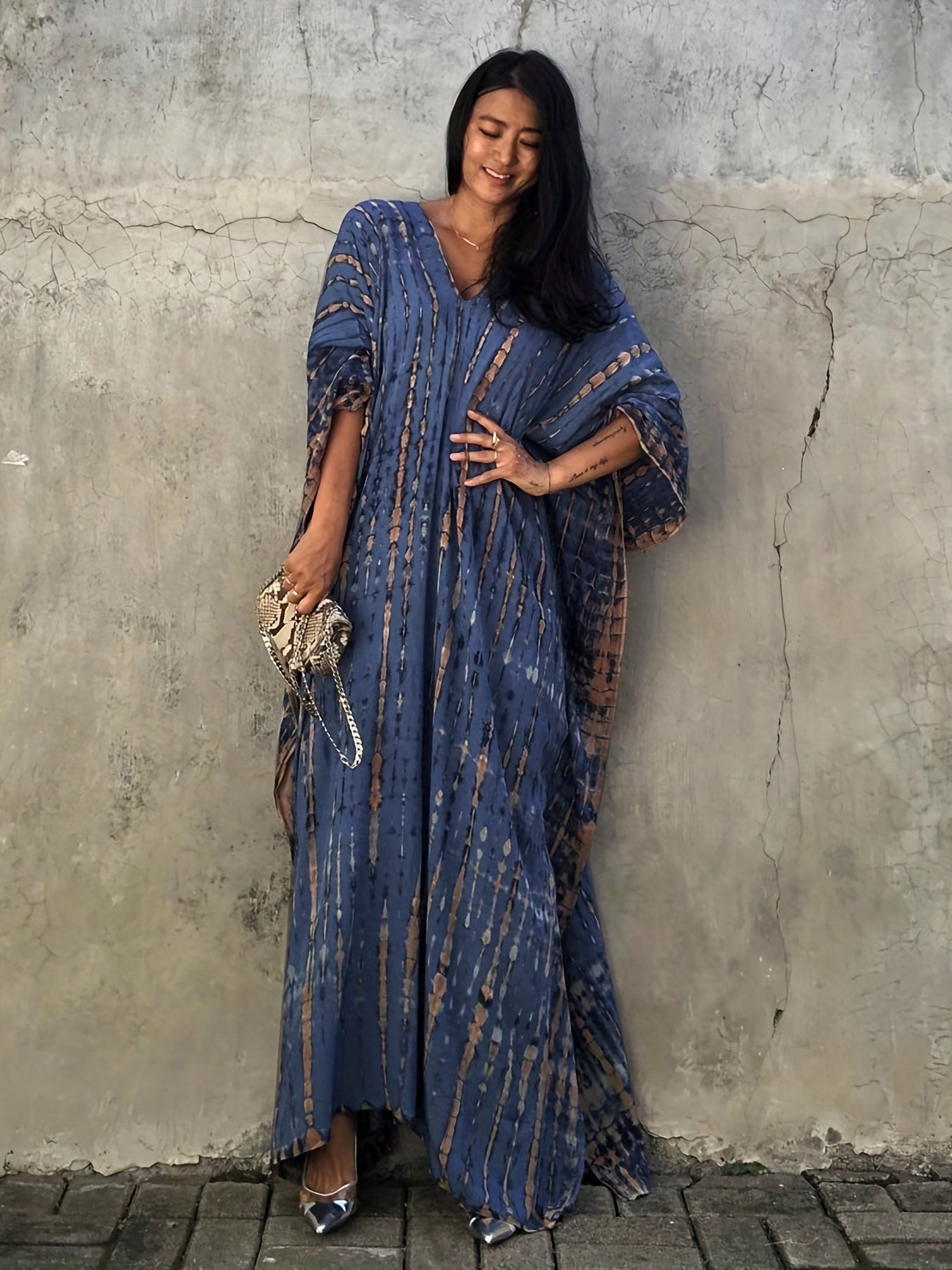 Bohemian Striped Beach Dress Casual Every Vacation Dress For Spring & Summer