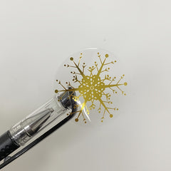 500 pcs 1.5in 3 Round Transparent Golden Christmas Self-adhesive Sticker