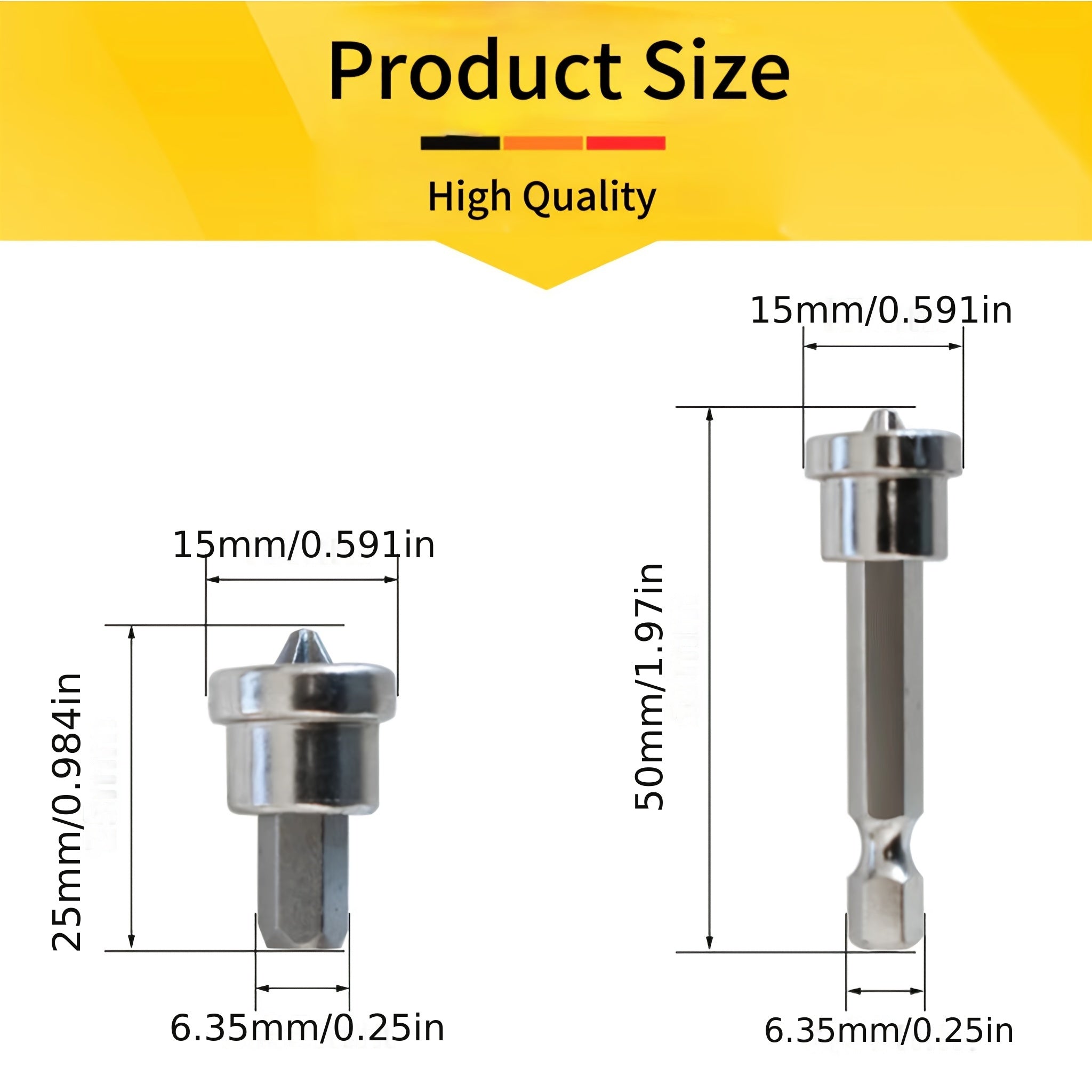 6pcs Magnetic Screwdriver Bit Set 25mm 3 50mm 3mm for Gypsum Board
