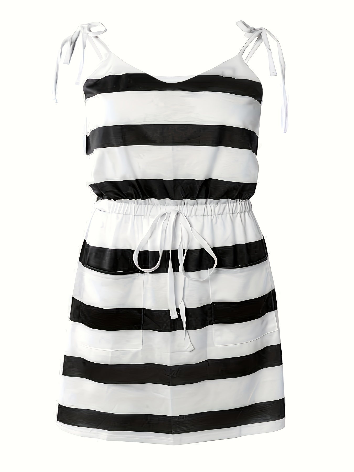 Casual Dress Women's Plus V Neck Tie Shoulder Dress