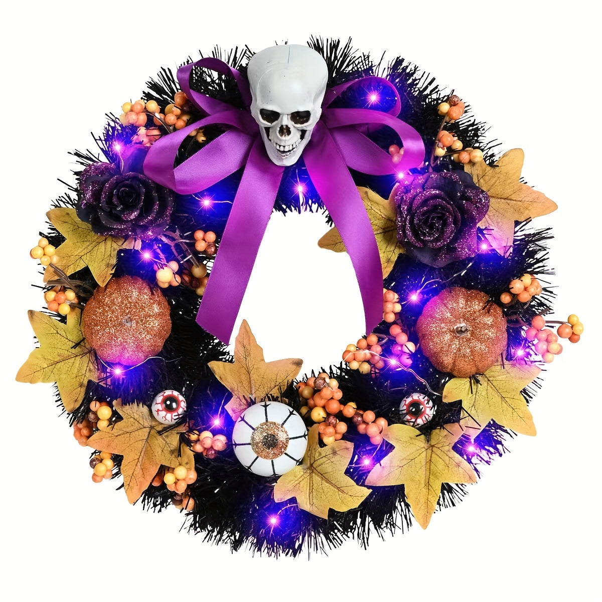 Halloween Wreath Ghost Pumpkin Horror Hanging Pendant Skeleton
