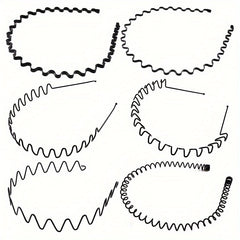 8pcs Water Wave Headbands Set Non clip Metal Hair Hoops Basic Hair Accessories