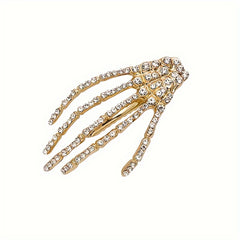 Halloween Hand Skeleton Hairpin Rhinestone Hair Clip