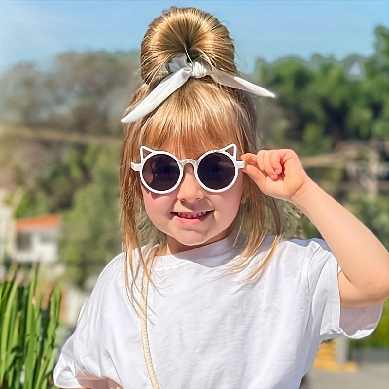 Cat Ear Sun Protection Round Sunglasses for Kids