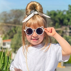 Cat Ear Sun Protection Round Sunglasses for Kids