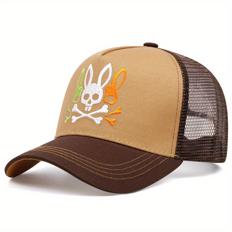 Outdoor Bunny Pattern Baseball Hat for Skiing Fishing Hiking