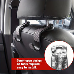 Bling Rhinestone Car Seat Hooks 4 Pack