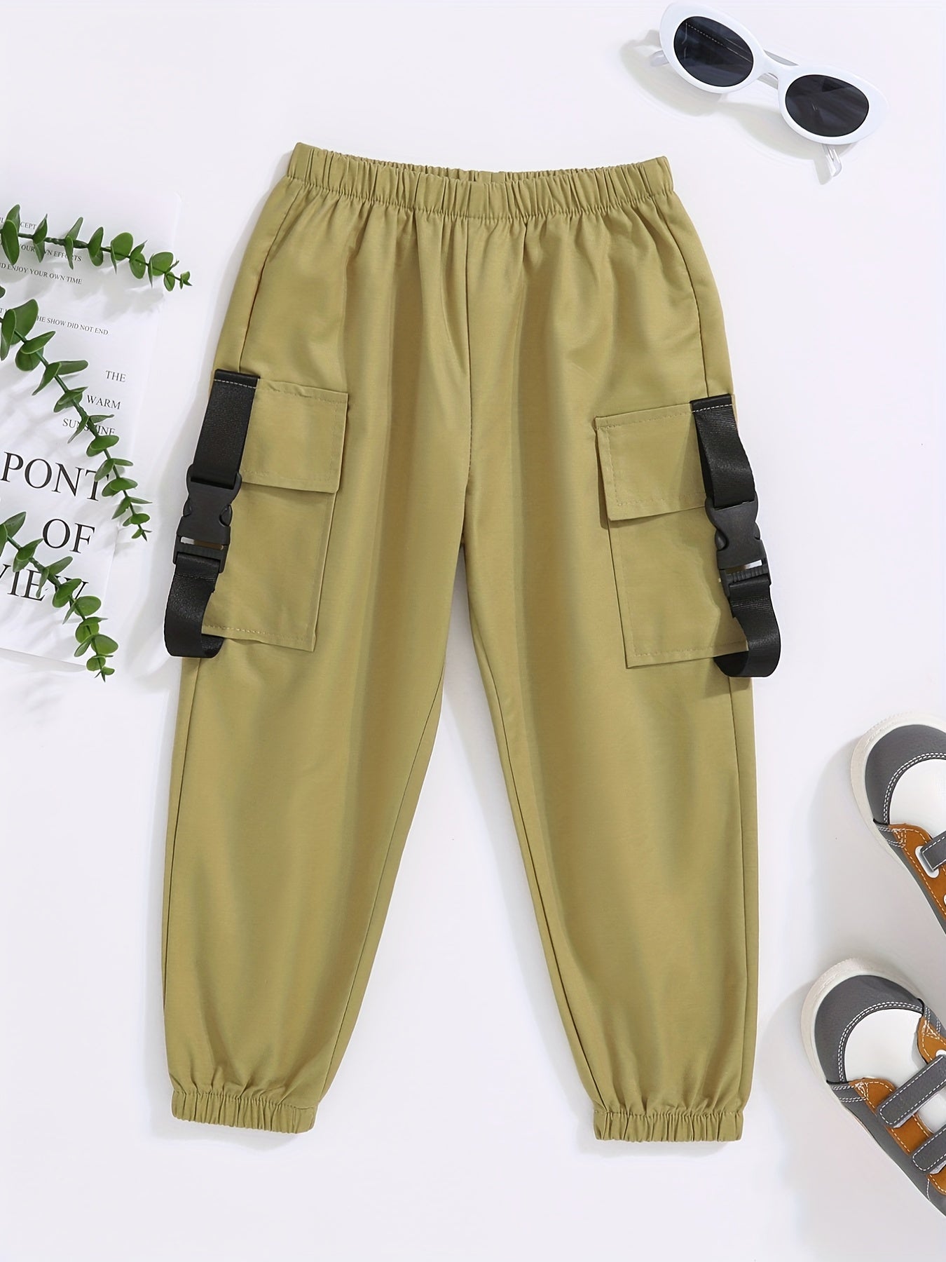 Boys Comfortable Cargo Pants Quick-dry Jogger With Pockets