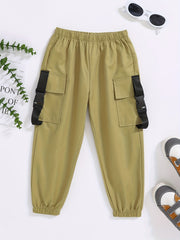 Boys Comfortable Cargo Pants Quick-dry Jogger With Pockets
