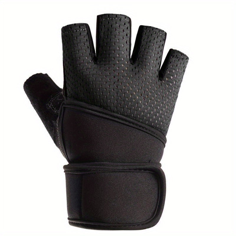 Breathable Half Finger Fitness Gloves with Wrist Support Anti Slip