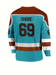 Men's Dog Pattern Long Sleeve Ice Hockey Jersey 69 Retro Classic Hockey Sweatshi