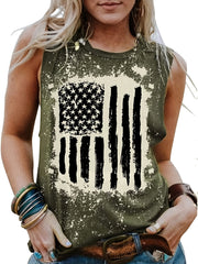 Vintage Flag Print Tank Top for Women