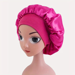 Silky Satin Bonnet Wide Brim Cap for Girls