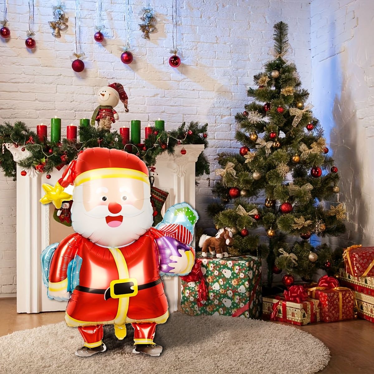 Christmas Santa Claus Balloon Set - Holiday Decoration for Indoor/Outdoor Party