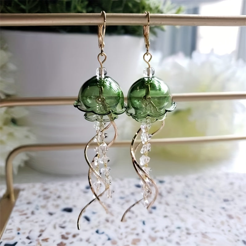 Creative Jellyfish Tassel Earrings Holiday Gift For Girls Summer Vacation