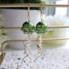 Creative Jellyfish Tassel Earrings Holiday Gift For Girls Summer Vacation