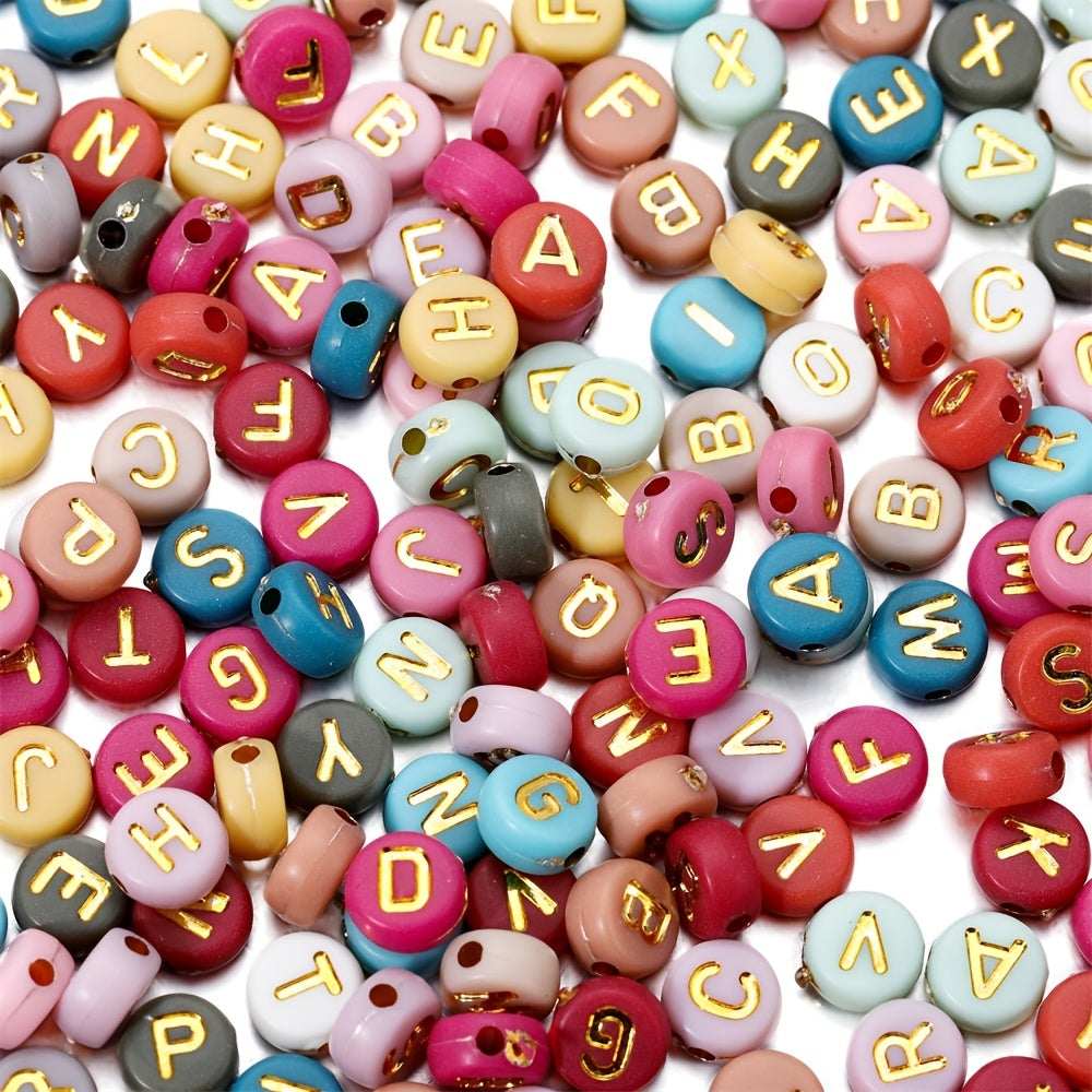 7mm Acrylic Letter Spacer Beads for Jewelry Making
