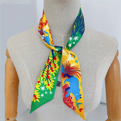 Bear & Leaf Neckerchief Casual Long Hair Ribbon Skinny Scarf