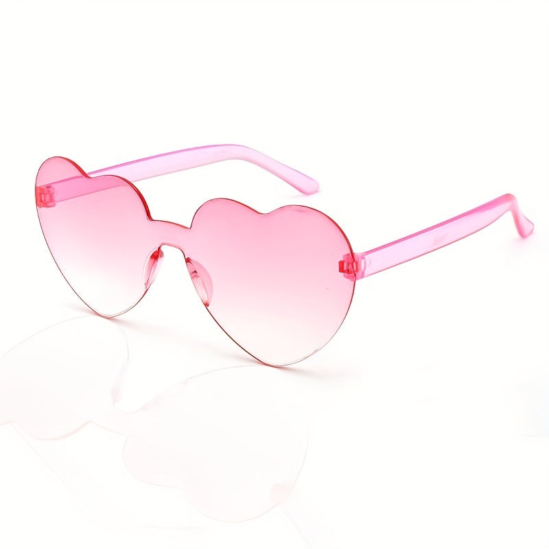 Heart One piece Sunglasses For Women Men Gradient Jelly UV400