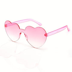 Heart One piece Sunglasses For Women Men Gradient Jelly UV400