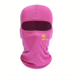 Rose Printed Mask Hood for Men and Women - Windproof and Sunscreen Sun Hat