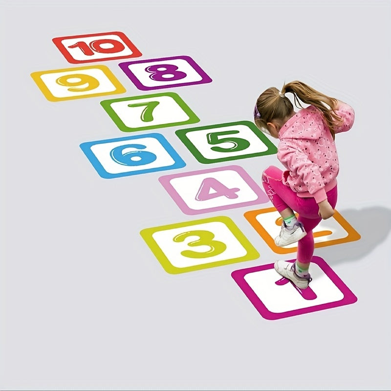 Jumping House Floor Sticker Plaid Digital Decoration Waterproof Self-adhesive