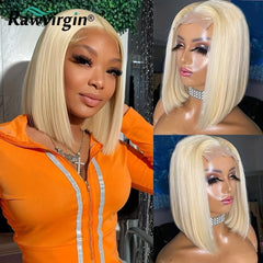 Honey Blonde Short Bob Wig 150 Density Brazilian Virgin Hair