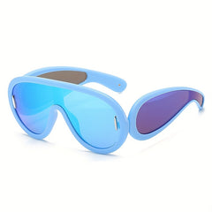 Men's Futuristic Punk Hip hop Large Frame Sunglasses