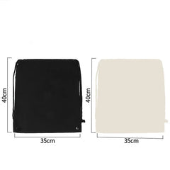 35x40cm Eco Reusable Canvas Shopping Bag with Drawstring Bundle Pockets