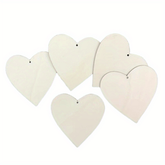 5pcs Natural Heart Shaped Wooden Decorations for Wedding Thanksgiving Christmas