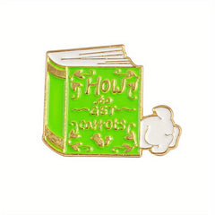 Cat and Rabbit Book Brooch Kids Accessory and Gift Idea