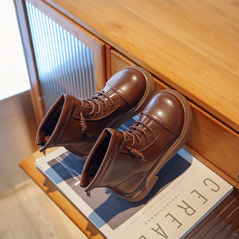 Boys Vintage Lightweight Outdoor Boots, Spring/Autumn Comfortable Solid Boots