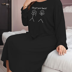 Cartoon Print T-shirt Nightdress