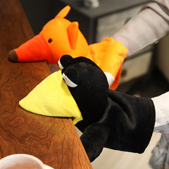 Animal Plush Hand Puppets - Crow & Fox - Set of 2