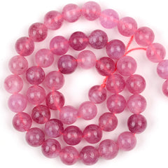 Pink Tourmaline Jade Loose Beads 6 8 10mm 15 Strand