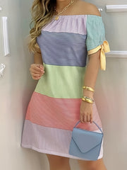 Off Shoulder Backless Mini Dress for Summer