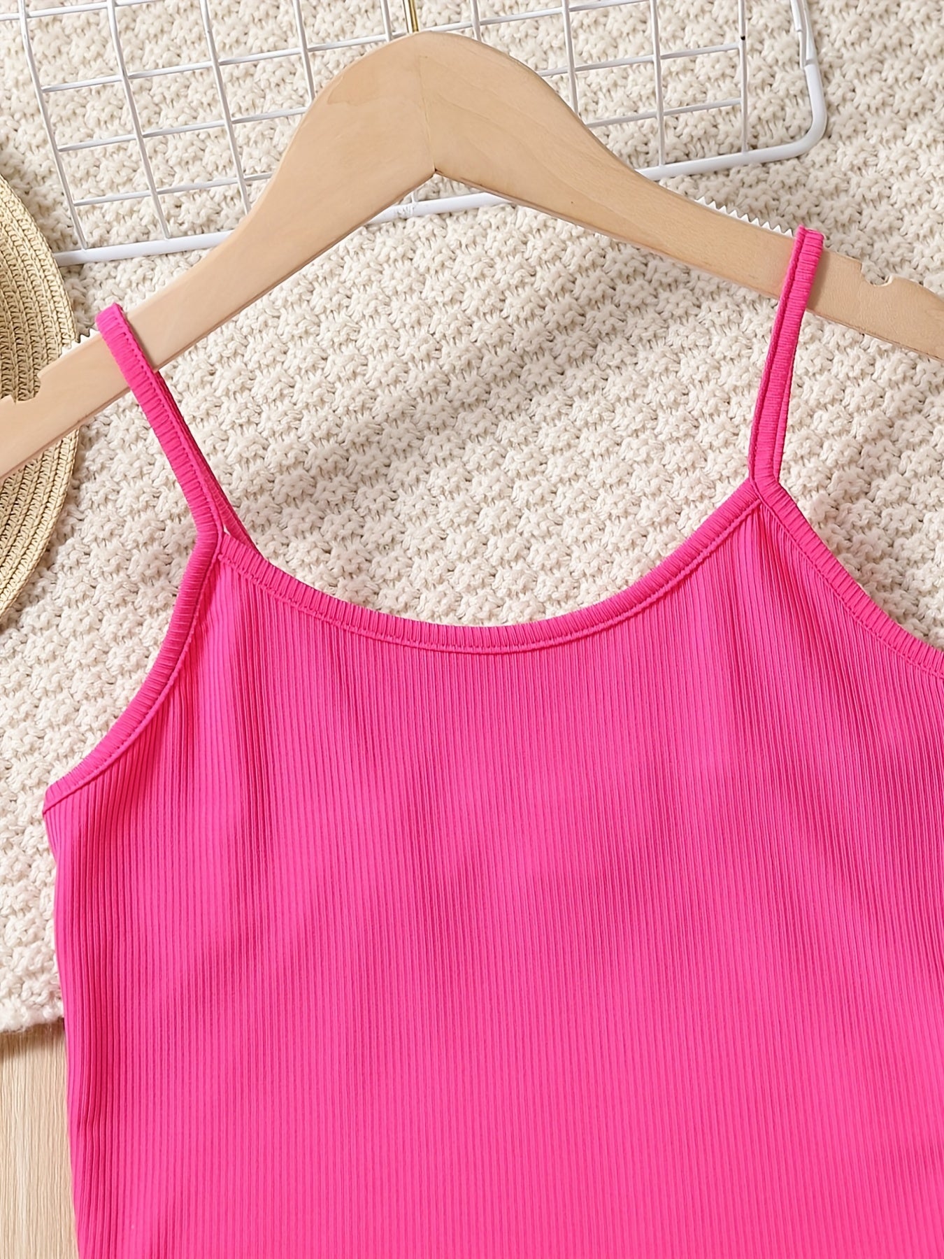 2pcs Girls Skinny Ribbed Cami Vest Top & Casual Trousers Summer Kids Clothes