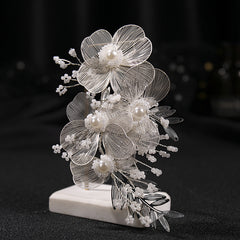 Faux Pearl Flower Wedding Hairband for Women