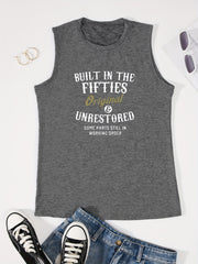 Letter Print Tank Top Sleeveless Casual Summer Women's Cloth