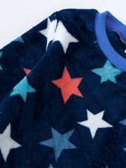 Star Pattern Flannel Pajamas 2pcs Set Thermal PJ Boy's Loungewear