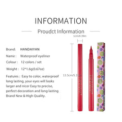 Matte Rainbow Colorful Liquid Eyeliner Pen Waterproof Sweatproof Long Lasting