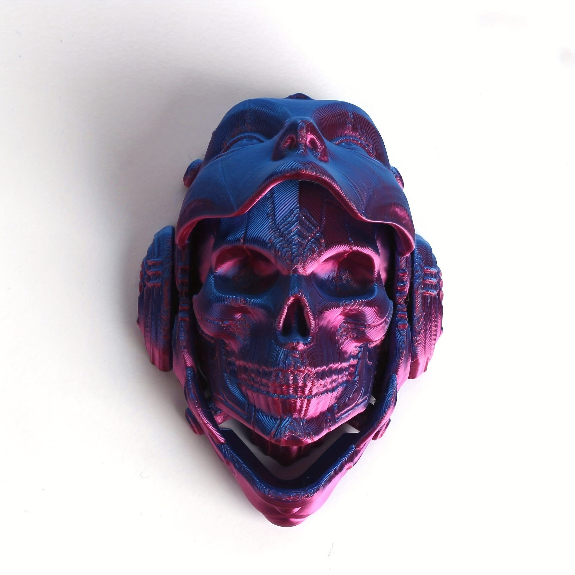Adjustable 3D Printed Mechanical Skull Mask Model Articulating Desk Decor